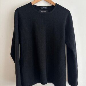 Wings + Horns Black Wool Crewneck Sweater Medium - Large